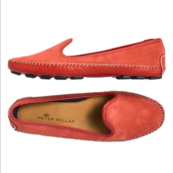 NEW NWT IN BOX never worn Peter Millar suede Venetian loafer watermelon red 6 - Picture 1 of 7
